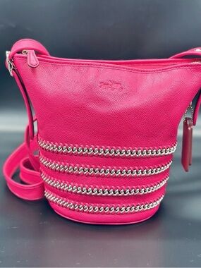 Coach Mini Duffle Bag in Whiplash Leather Pink Ruby Rare Shoulder Crossbody Bag